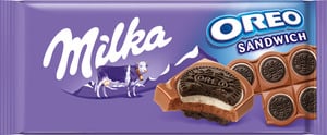 Milka Oreo Sandwich auf Alpenmilch Schokolade