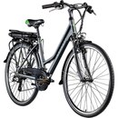 Bild 1 von Zündapp Z802 700c E-Trekkingrad Damen E-Bike 28 Zoll Elektrofahrrad Pedelec 21 Gänge... 48 cm, grau/grün