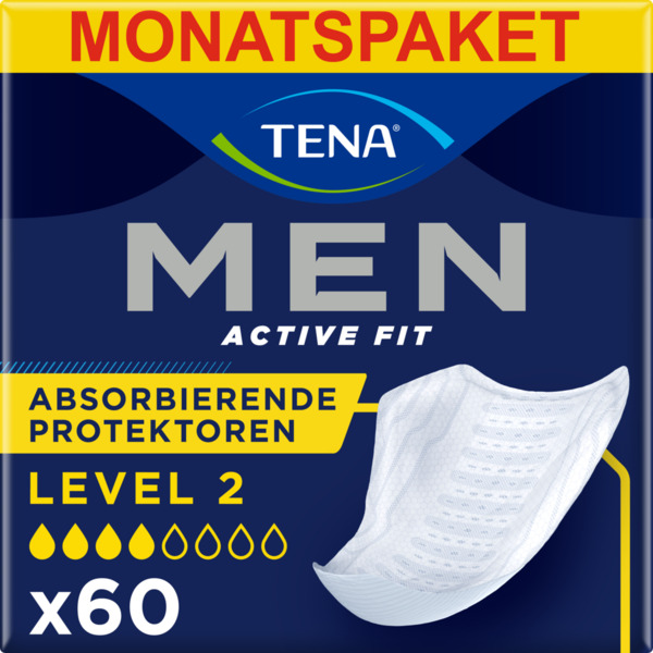 Bild 1 von TENA Men Active Fit Absorbierende Protektoren Einlagen Level 2 Monatspaket