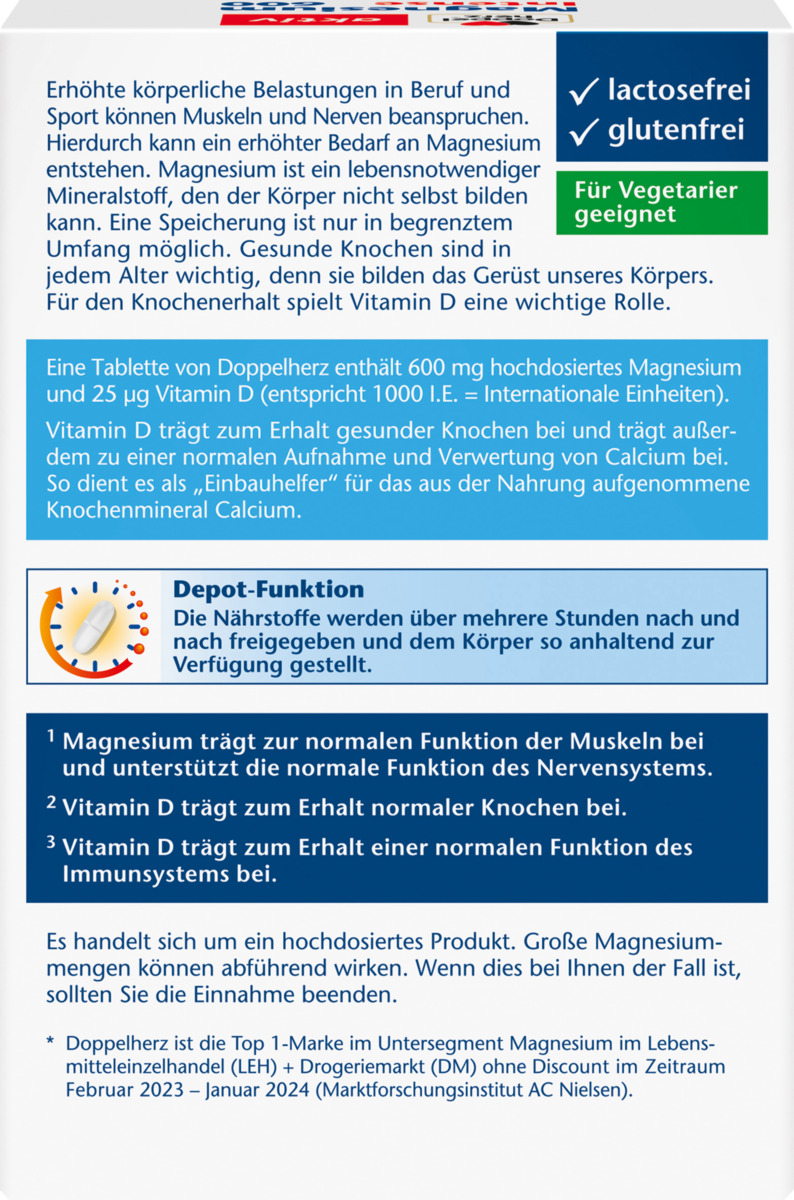 Bild 4 von Doppelherz aktiv Magnesium 600 Intense Depot