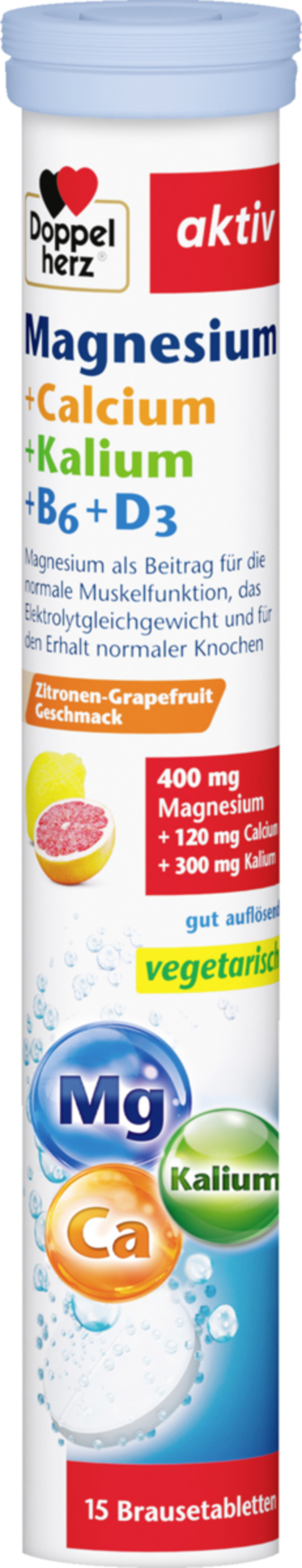 Bild 1 von Doppelherz aktiv Magnesium + Calcium + Kalium + B6 + D3