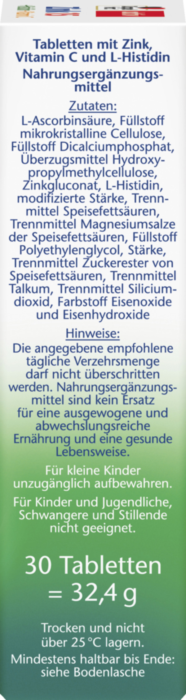 Bild 2 von Doppelherz Großpackung aktiv Zink + Histidin + Vitamin C Depot, 129,6 g