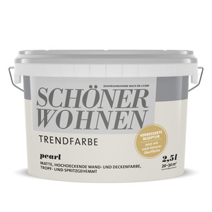 Schöner Wohnen Wand- und Deckenfarbe Trendfarbe 'Pearl' perlweiß matt 2,5 l