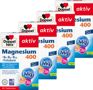 Doppelherz Großpackung aktiv Magnesium 400 +B1 +B6 +B12 +Folsäure, 155,6 g