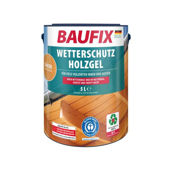 Bild 1 von BAUFIX Wetterschutz-Holzgel lärche, 5 Liter