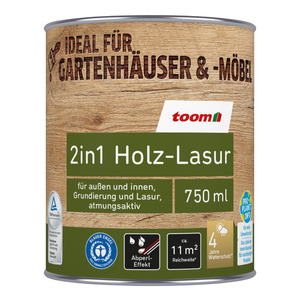 toom 2in1 Holzlasur teakfarben 750 ml