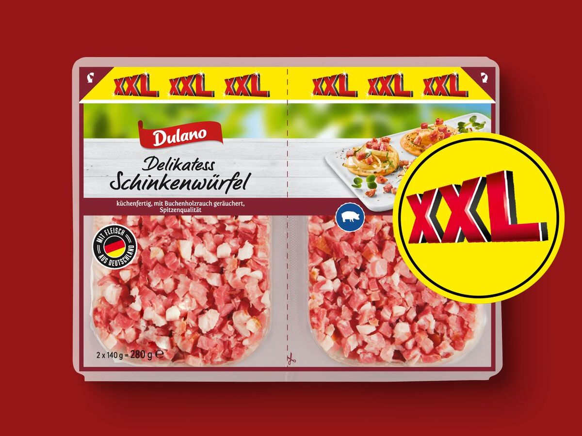 Bild 1 von Dulano Delikatess Schinkenwürfel XXL, 
         2x 140 g