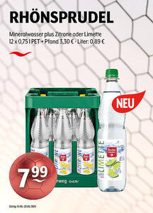 RHÖNSPRUDEL Mineralwasser plus Zitrone oder Limette