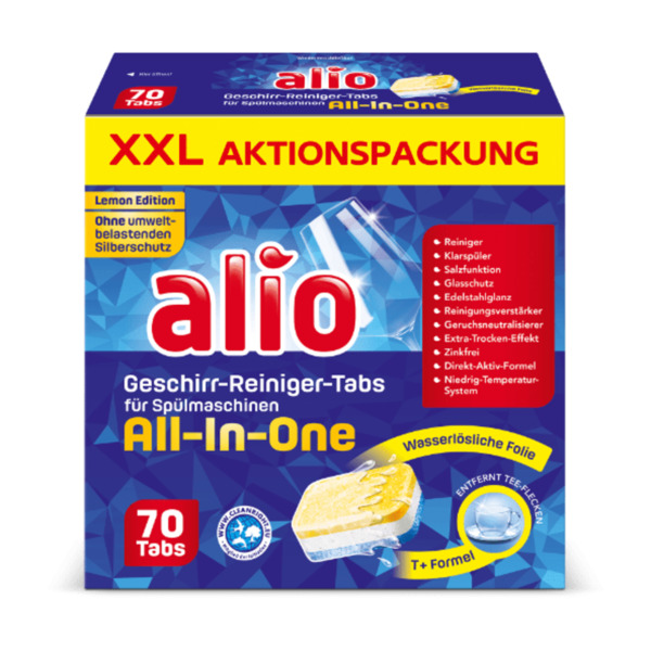 Bild 1 von ALIO Geschirr-Reiniger-Tabs All-in-one XXL 21g