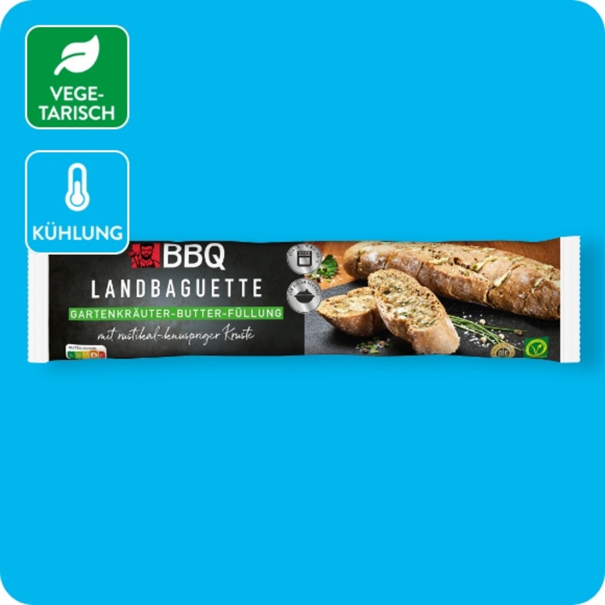 BBQ Landbaguette , Mit Garten oder Paprikakräuterbutter von ALDI SÜD