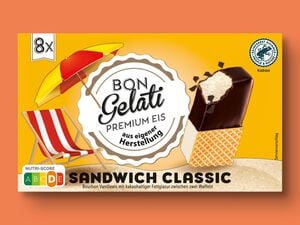 Bon Gelati Sandwich-Eis, 
         8x 90 ml