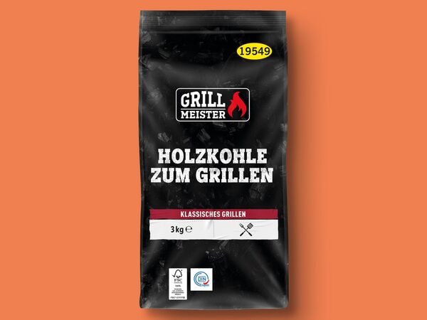 Bild 1 von Grillmeister Holzkohle zum Grillen, 
         3 kg