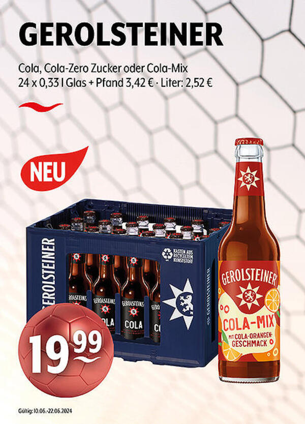 Bild 1 von GEROLSTEINER Cola, Cola-Zero Zucker oder Cola-Mix