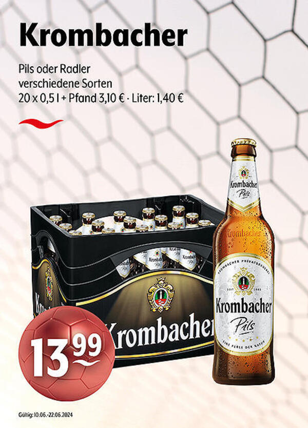 Bild 1 von Krombacher Pils oder Radler
verschiedene Sorten