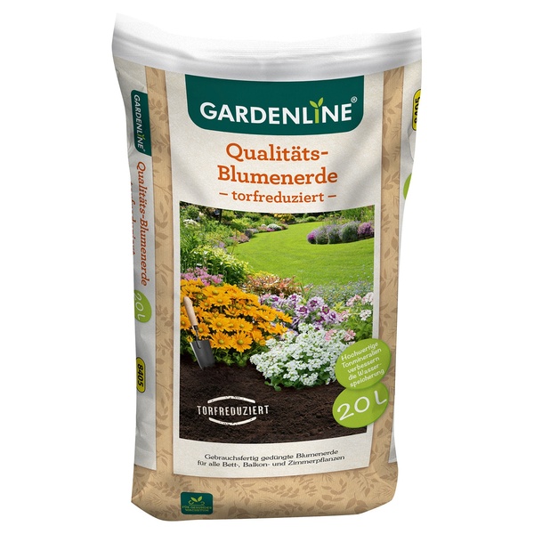 Bild 1 von GARDENLINE Torfreduzierte Qualitäts-Blumenerde 20 l