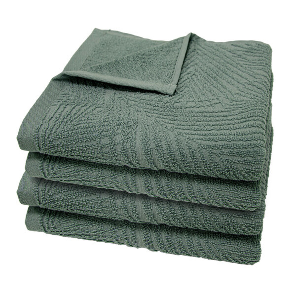 Bild 1 von Frottierserie Botanical Handtuch, 2 x 2er Set, dunkelgrün