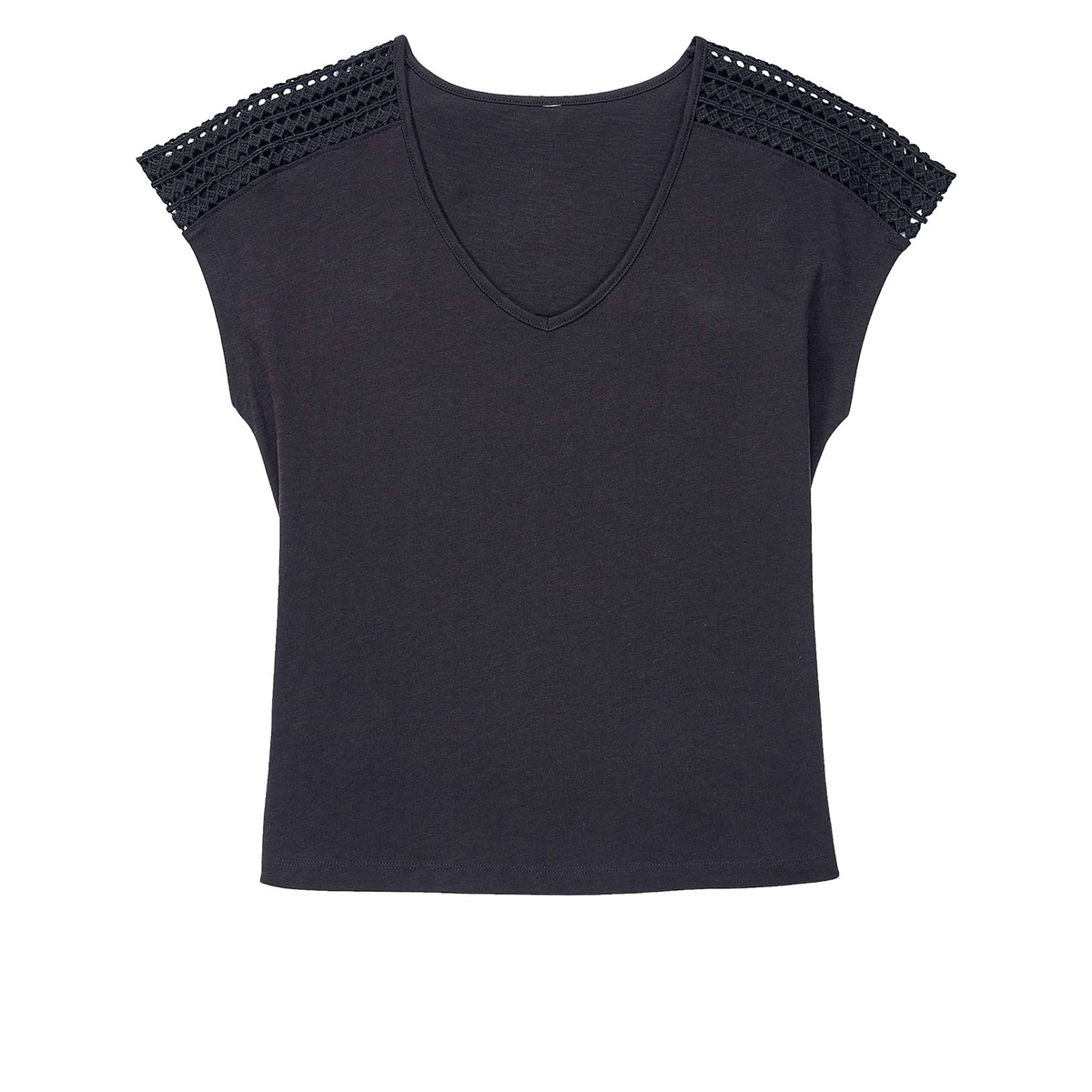 Bild 4 von UP2FASHION Damen Slub-Shirt mit Spitze