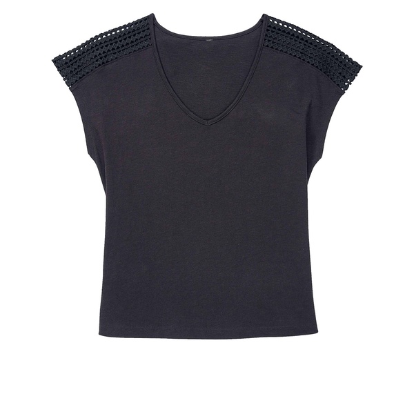 Bild 4 von UP2FASHION Damen Slub-Shirt mit Spitze