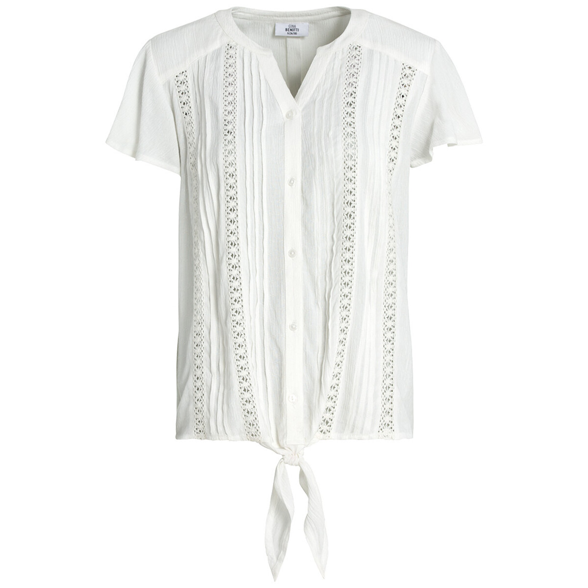 Bild 1 von Damen Bluse mit Knotendetail WEISS