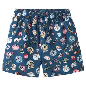 Jungen Badeshorts mit Muschel-Allover DUNKELBLAU / BUNT