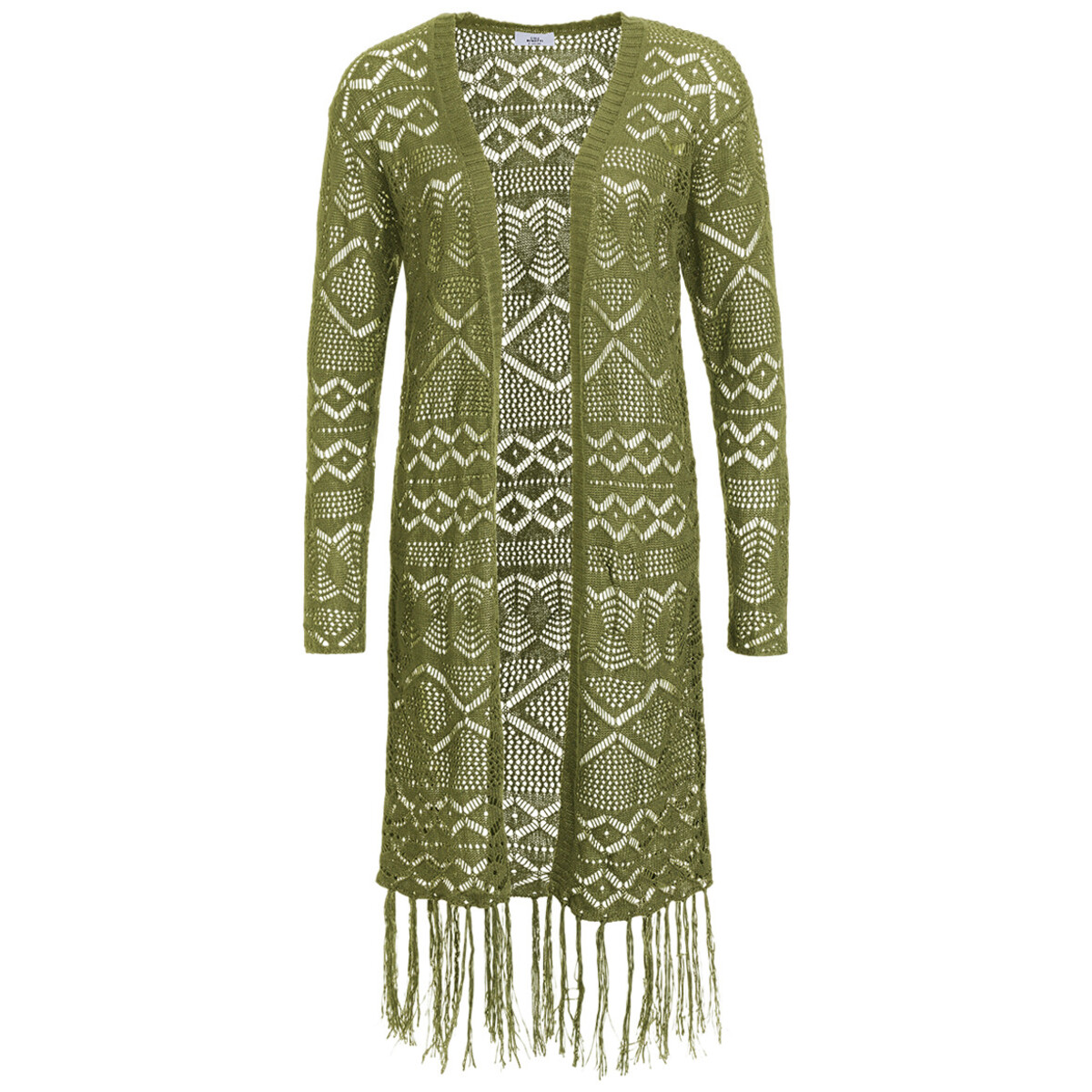 Bild 1 von Damen Strickjacke mit Fransen OLIV