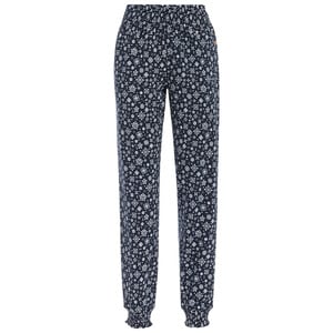 Damen Jogpants mit Smokbund WEISS / DUNKELBLAU