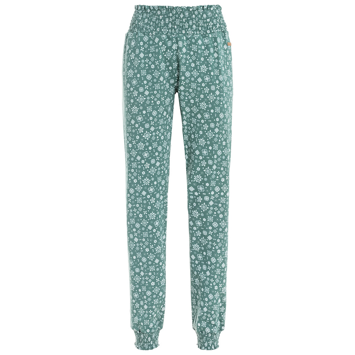 Bild 1 von Damen Jogpants mit Smokbund DUNKELGRÜN / WEISS