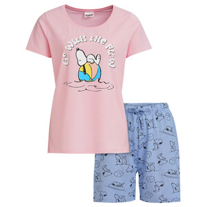 Peanuts Shorty mit großem Print ROSA / HELLBLAU