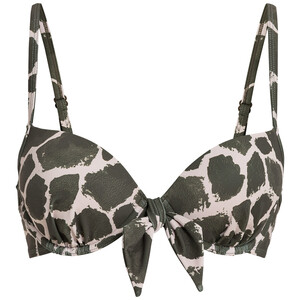 Damen Bikinioberteil im Animal-Look DUNKELGRAU / CREMEWEISS