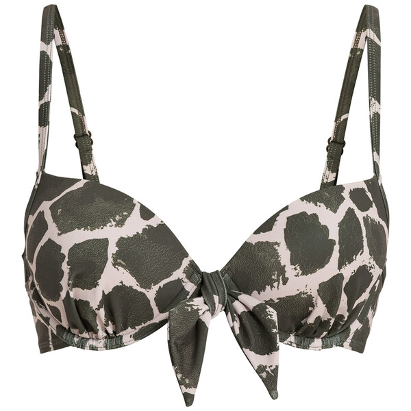 Bild 1 von Damen Bikinioberteil im Animal-Look DUNKELGRAU / CREMEWEISS