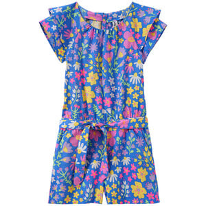 Mädchen Overall mit Blumen-Allover BLAU