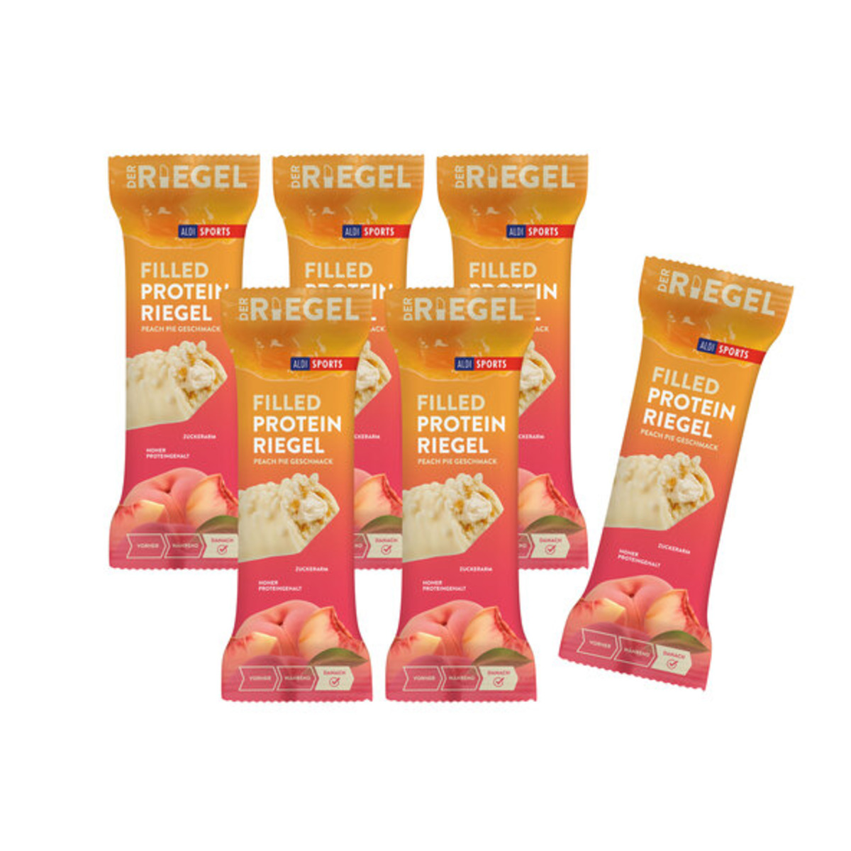 Bild 1 von Filled Proteinbar, Peach Pie, 6er Set (6 x 45 = 270g)