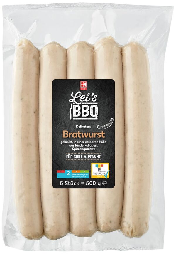 Bild 1 von K-CLASSIC Bratwurst, 5 St. = 500-g-Packg.