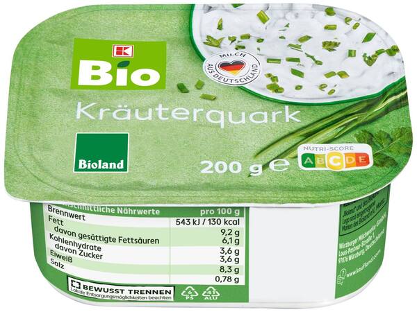 Bild 1 von K-BIO Bioland Kräuterquark, 200-g-Packg.