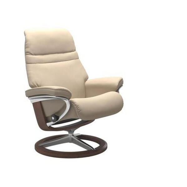 Bild 1 von Stressless RELAXSESSEL Sunrise Echtleder Relaxfunktion , Sunrise , Alufarben, Beige, Walnussfarben , Holz, Leder , Buche,Buche , Schichtholz , 83x105x74 cm , gebeizt,pigmentiert,Echtholz , Lederauswa