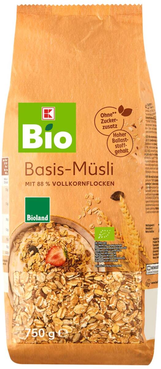 Bild 1 von K-BIO Bioland Basis-Müsli, 750-g-Beutel