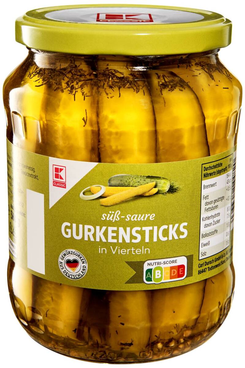 Bild 1 von K-CLASSIC Gurkensticks, 670-g-Glas