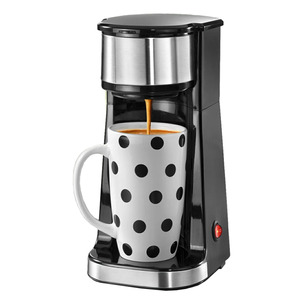 Mini-Kaffeemaschine mit 2 Bechern - Schwarz