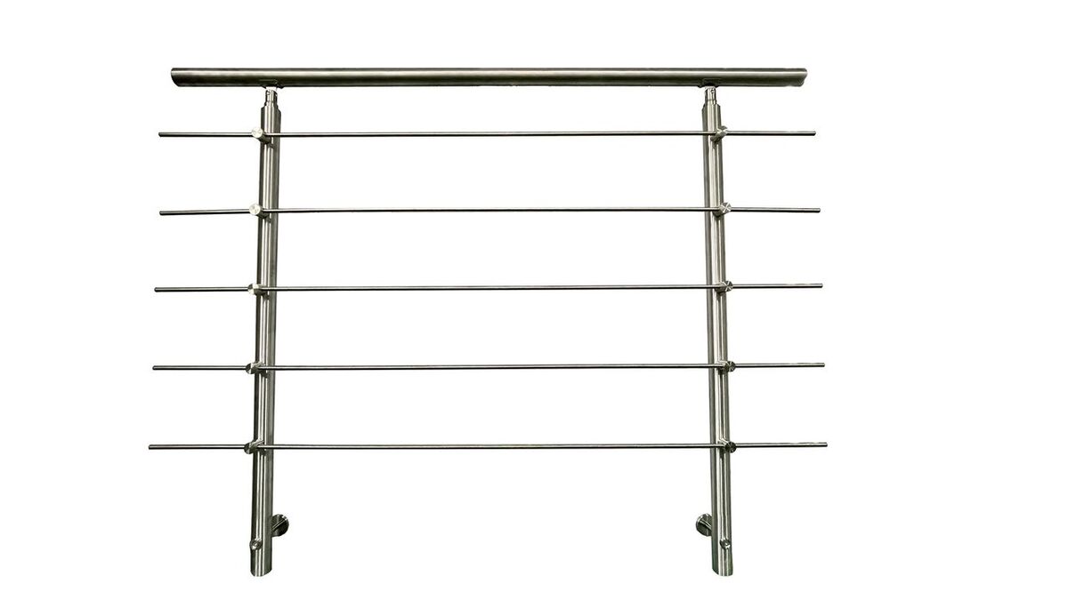 Bild 1 von Treppengeländer Set - ca. 120 cm, Edelstahl inkl. 5 Querstäben und 2 Pfosten seitliche Montage