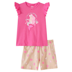 Mädchen Shorty mit Meerjungfrauen-Print PINK / HELLBRAUN