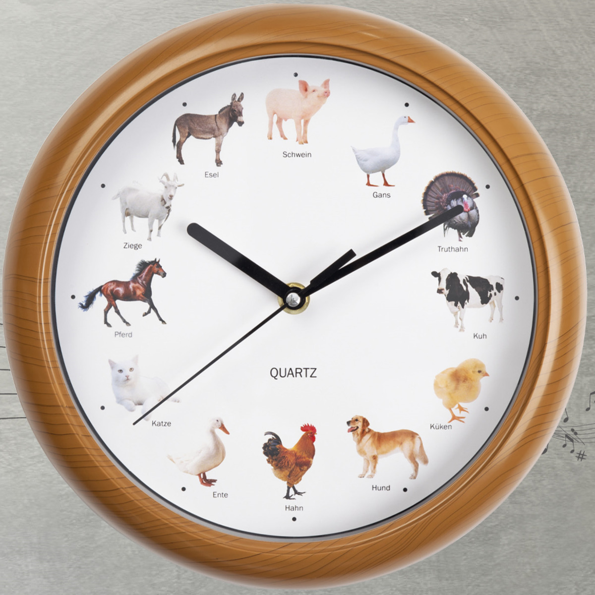 Bild 2 von Wanduhr mit Bauernhof-Tierstimmen