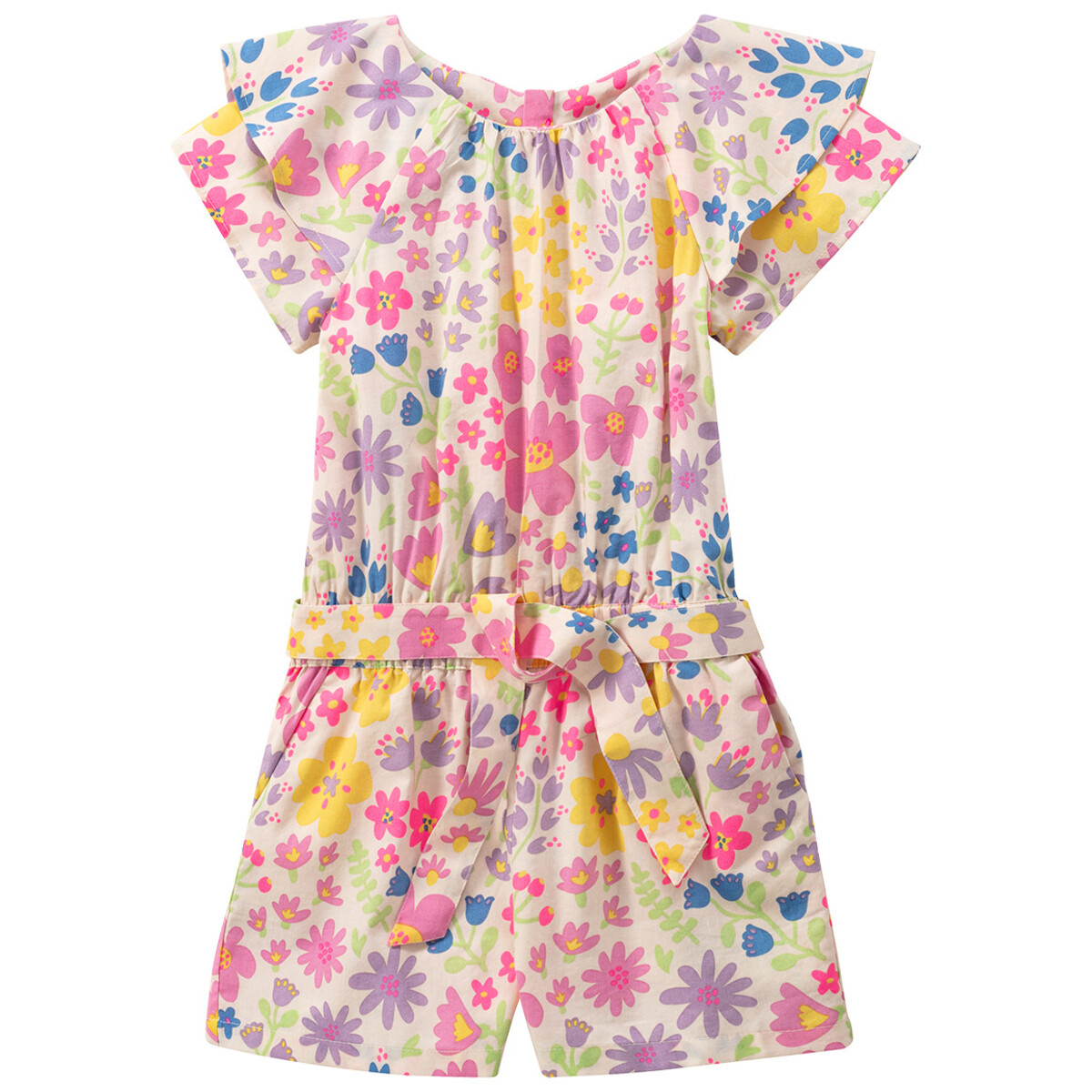 Bild 1 von Mädchen Overall mit Blumen-Allover CREME