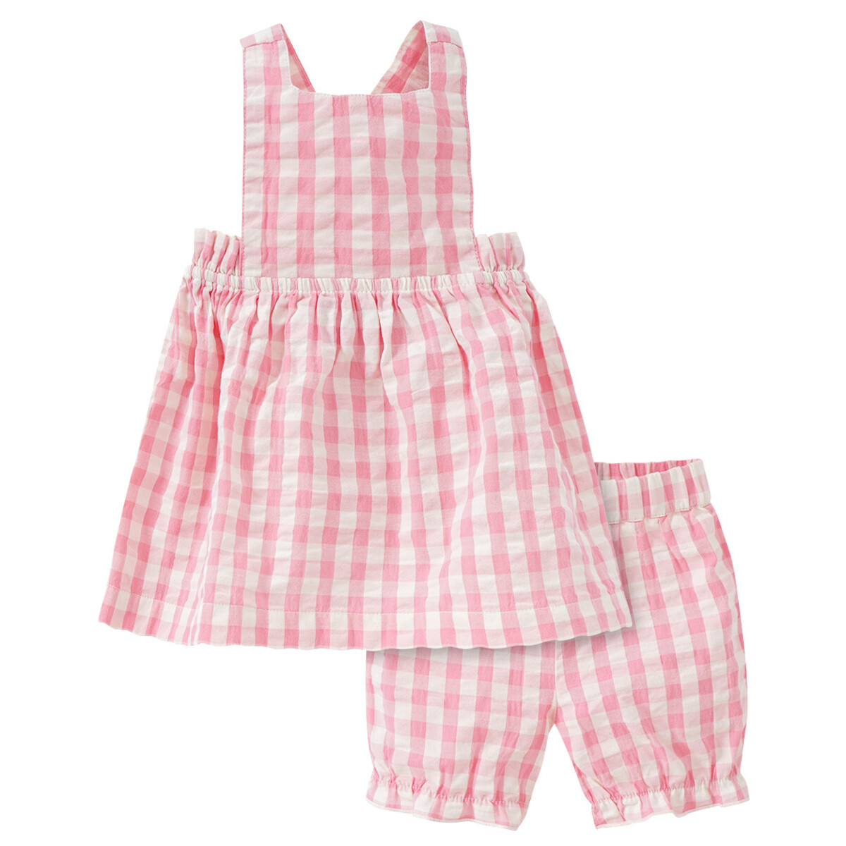Bild 1 von Newborn Latzkleid und Shorts im Set ROSA / WEISS