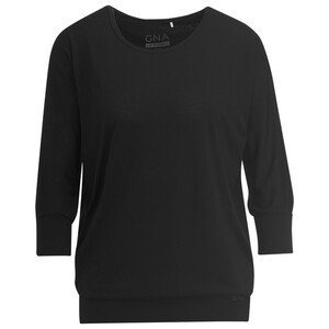 Damen Yoga-Shirt mit 3/4-Arm SCHWARZ