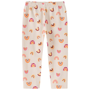 Mädchen Capri-Leggings mit Regenbogen allover BEIGE