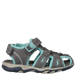 Baby Trekkingsandalen mit Klettverschluss DUNKELGRAU / HELLTÜRKIS