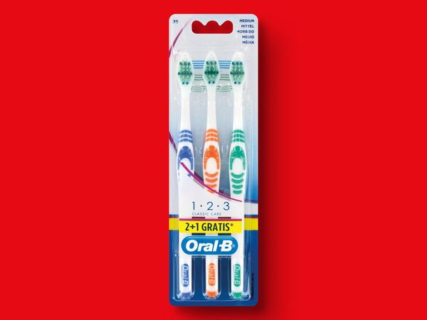 Bild 1 von Oral-B 1,2,3 Classic Care Zahnbürsten, 
         3 Stück