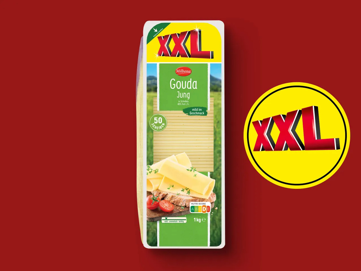 Bild 1 von Milbona Gouda Scheiben XXL, 
         1 kg