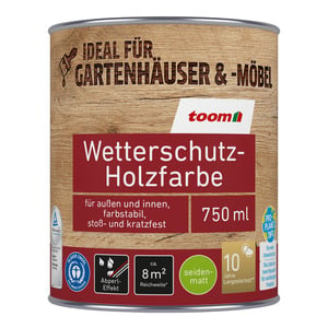 toom Wetterschutz-Holzfarbe 'Schwedenrot' rot 750 ml