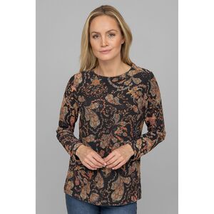 DINE 'N' DANCE Sweatshirt, 1/1-Arm Rundhalsausschnitt Paisleydruck figurumspielend